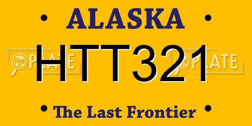 HTT321 Alaska License Plate