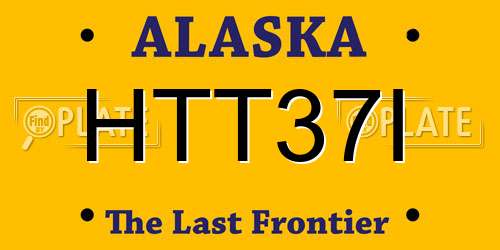 HTT37I Alaska License Plate