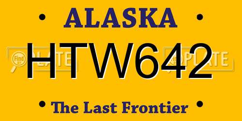 HTW642 Alaska License Plate