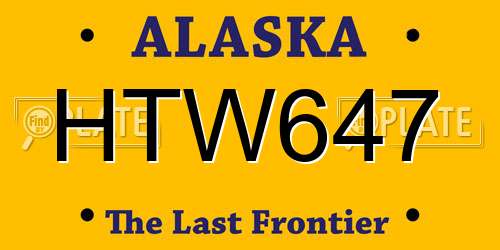 HTW647 Alaska License Plate