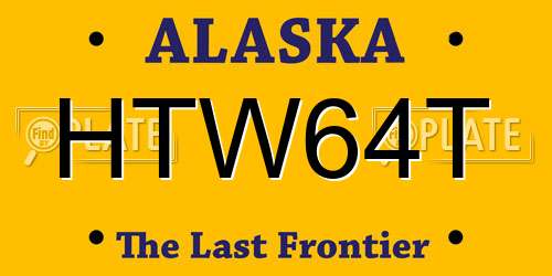 HTW64T Alaska License Plate