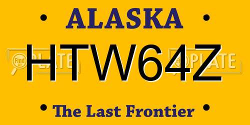 HTW64Z Alaska License Plate