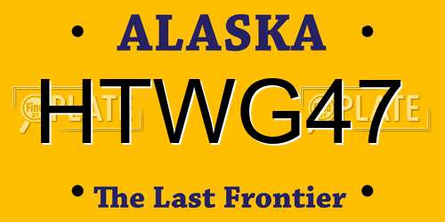 HTWG47 Alaska License Plate