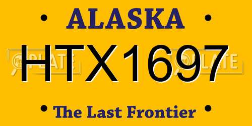 HTX1697 Alaska License Plate
