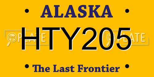 HTY205 Alaska License Plate