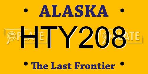 HTY208 Alaska License Plate