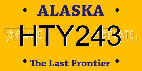 HTY243 Alaska License Plate