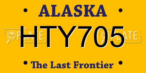 HTY705 Alaska License Plate