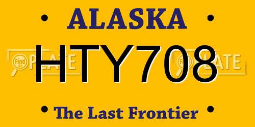 HTY708 Alaska License Plate