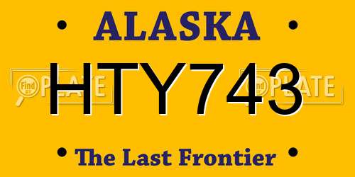 HTY743 Alaska License Plate