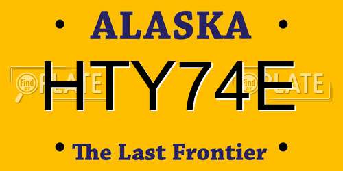 HTY74E Alaska License Plate