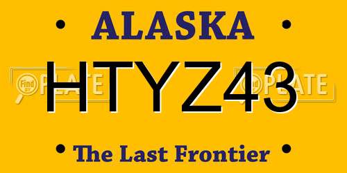 HTYZ43 Alaska License Plate