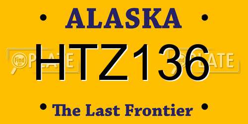 HTZ136 Alaska License Plate