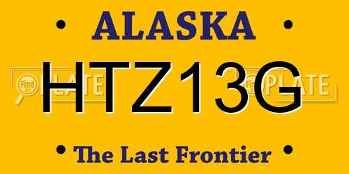 HTZ13G Alaska License Plate