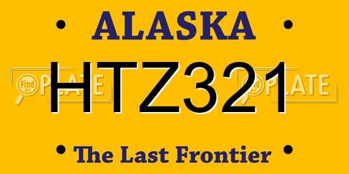 HTZ321 Alaska License Plate