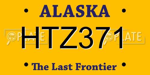 HTZ371 Alaska License Plate