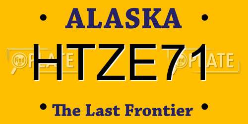 HTZE71 Alaska License Plate