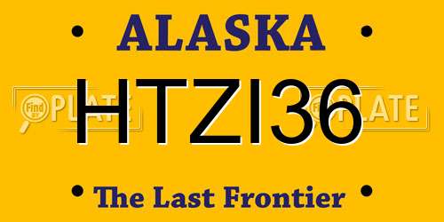 HTZI36 Alaska License Plate