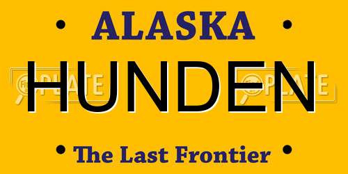 HUNDEN Alaska License Plate