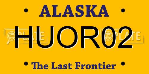 HUOR02 Alaska License Plate
