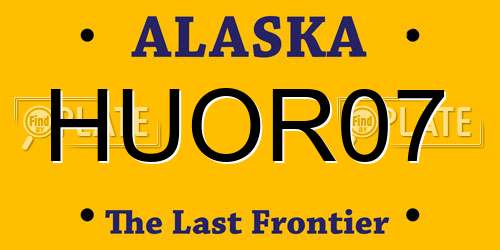 HUOR07 Alaska License Plate