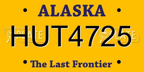 HUT4725 Alaska License Plate
