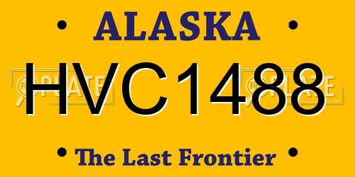 HVC1488 Alaska License Plate