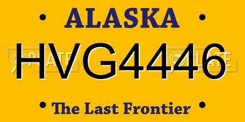 HVG4446 Alaska License Plate