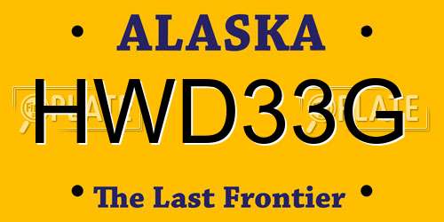 HWD33G Alaska License Plate