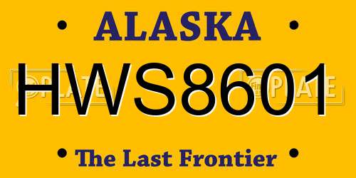HWS8601 Alaska License Plate