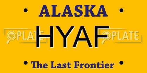 HYAF Alaska License Plate