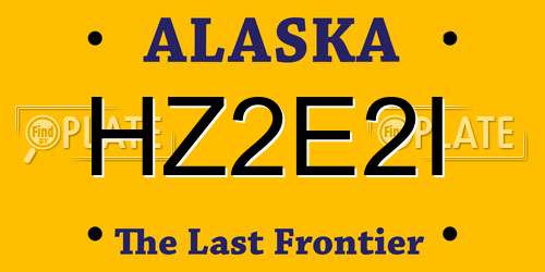HZ2E2I Alaska License Plate