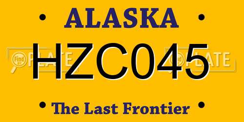 HZC045 Alaska License Plate