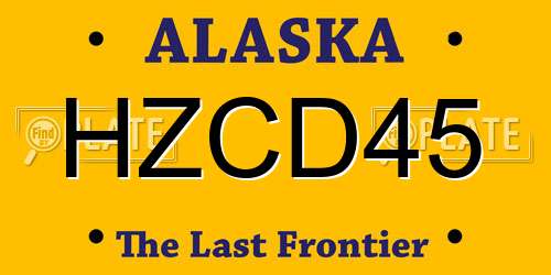 HZCD45 Alaska License Plate