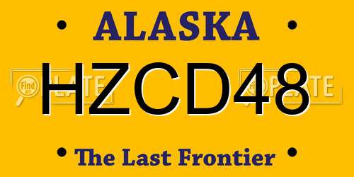 HZCD48 Alaska License Plate