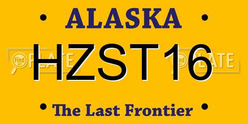 HZST16 Alaska License Plate
