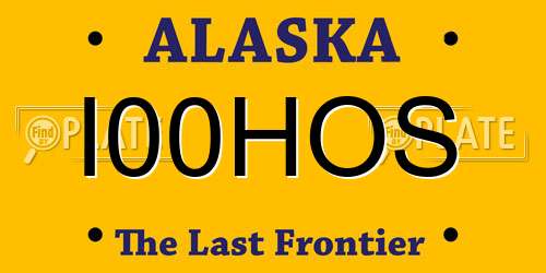 I00HOS Alaska License Plate