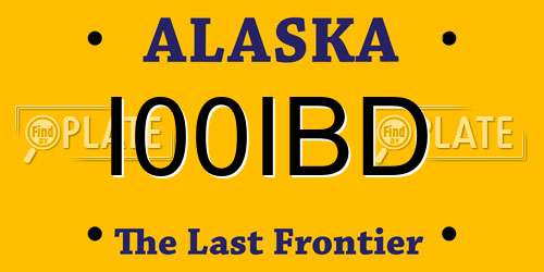 I00IBD Alaska License Plate