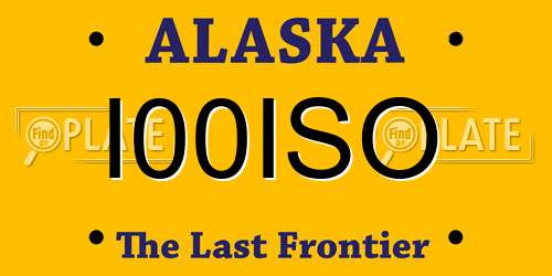 I00ISO Alaska License Plate