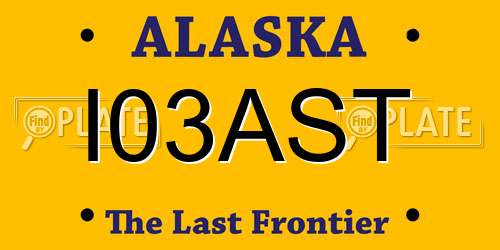 I03AST Alaska License Plate