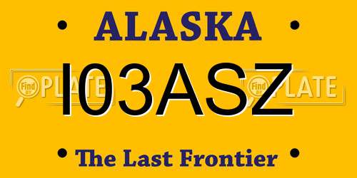 I03ASZ Alaska License Plate