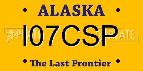 I07CSP Alaska License Plate