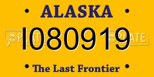 I080919 Alaska License Plate