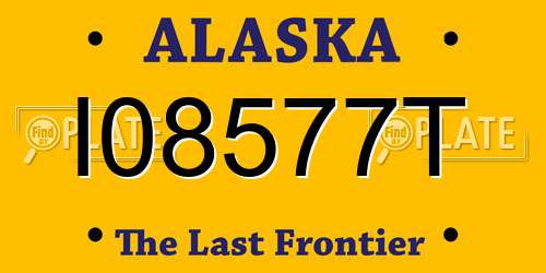 I08577T Alaska License Plate