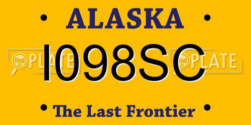 I098SC Alaska License Plate