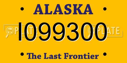 I099300 Alaska License Plate