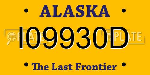 I09930D Alaska License Plate