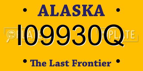 I09930Q Alaska License Plate