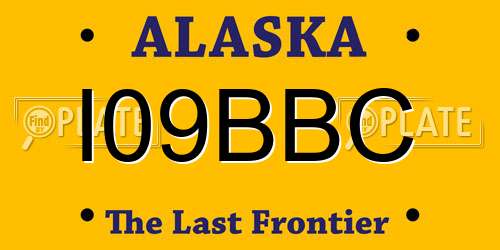 I09BBC Alaska License Plate