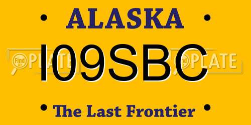 I09SBC Alaska License Plate